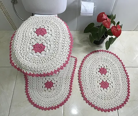 Tapete Pé do Vaso - Jogo de Banheiro Fácil, Econômico e que Vende Muito Tapetes de banheiros em crochê-Amazon