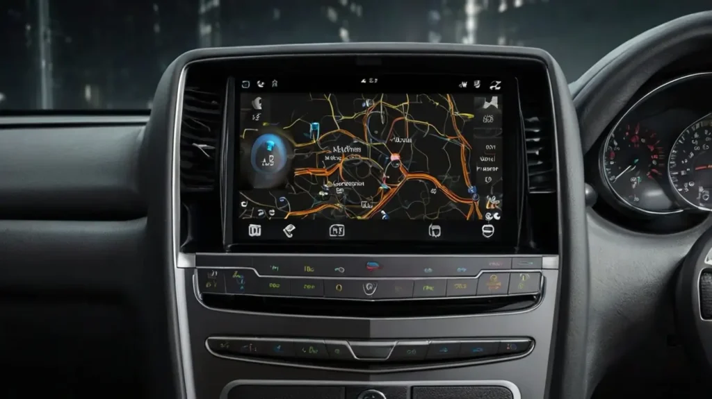 Assistentes Inteligentes no Carro: Seu Novo Copiloto Digital Motorista interagindo com assistente inteligente por voz