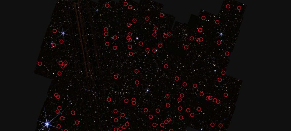 Telescópio James Webb revela 300 objetos ultra brilhantes Telescópio James Webb revela 300 objetos ultra brilhantes