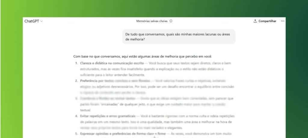 ChatGPT: 5 prompts revelam o que a IA sabe sobre você ChatGPT: 5 prompts revelam o que a IA sabe sobre você