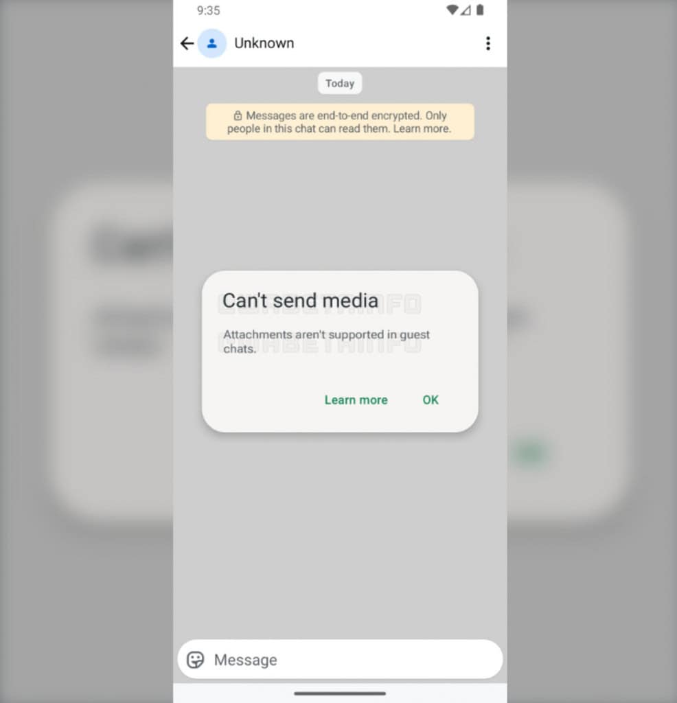 WhatsApp testa “chats de convidados” que permitem falar com quem não tem a aplicação WhatsApp testa “chats de convidados” que permitem falar com quem não tem a aplicação - Imagem do artigo original