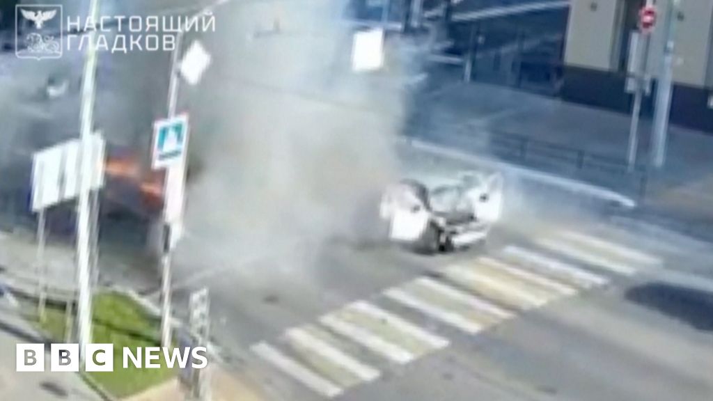 Drone atinge carro em Belgorod e fere três pessoas Drone atinge carro em Belgorod e fere três pessoas