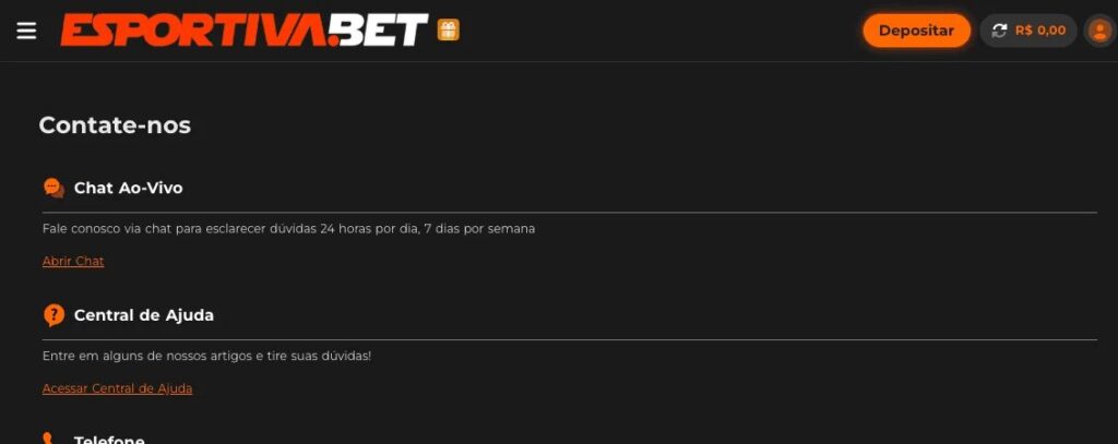 Suporte Esportiva Bet: chat, telefone e e-mail 24h