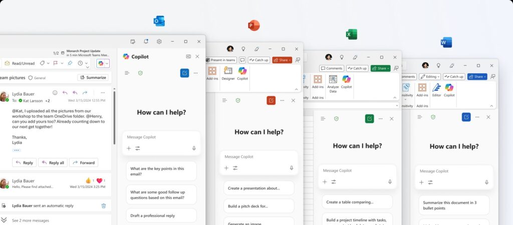 Copilot Chat no Microsoft 365 chega ao Word, Excel e mais