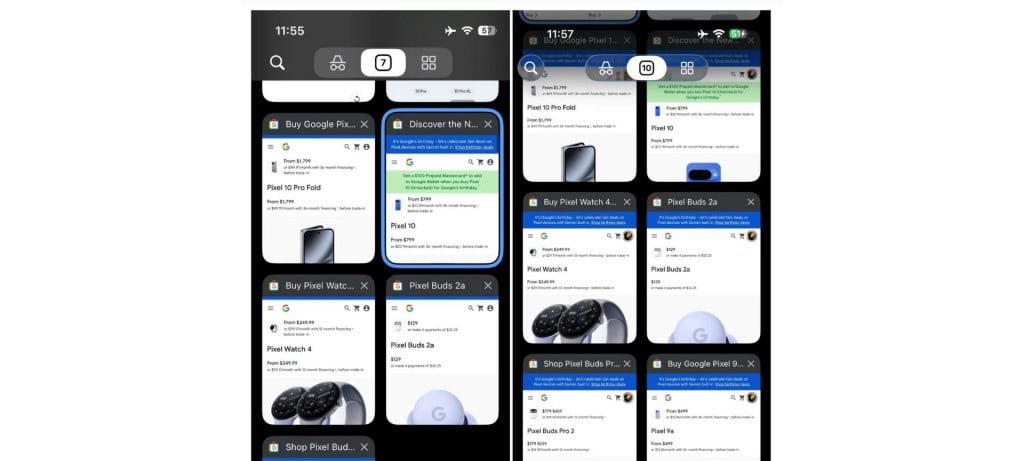 Chrome ganha botões de vidro do iOS 26 em iPhones e iPads Chrome ganha botões de vidro do iOS 26 em iPhones e iPads