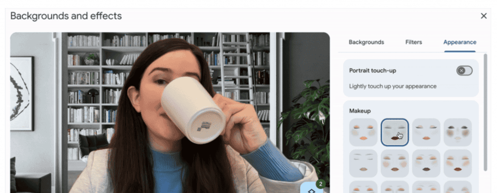 Google Meet ganha maquiagem virtual com 12 novos looks Google Meet ganha maquiagem virtual com 12 novos looks