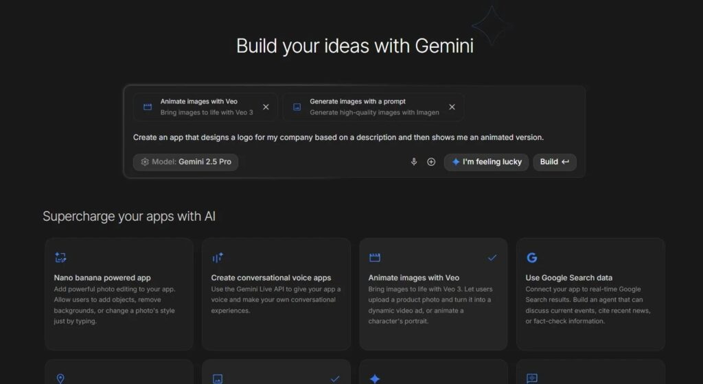 Google lança Build in AI Studio e populariza vibe coding para criar aplicativos via texto Google lança Build in AI Studio e populariza vibe coding para criar aplicativos via texto
