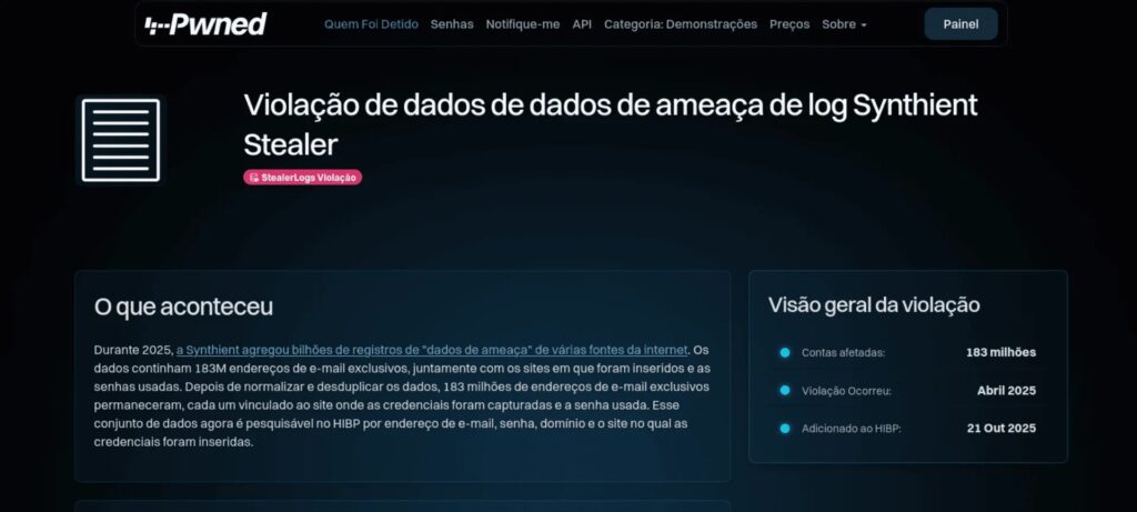 Megaexposição de 183 milhões de e-mails revela a engrenagem dos stealer logs e acende alerta global Megaexposição de 183 milhões de e-mails revela a engrenagem dos stealer logs e acende alerta global