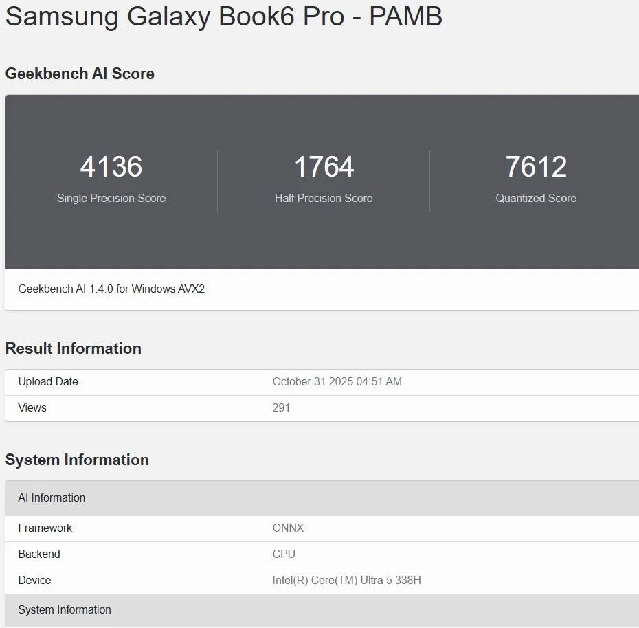 Vazamento no Geekbench revela Galaxy Book 6 com novo Intel Core Ultra da família Panther Lake