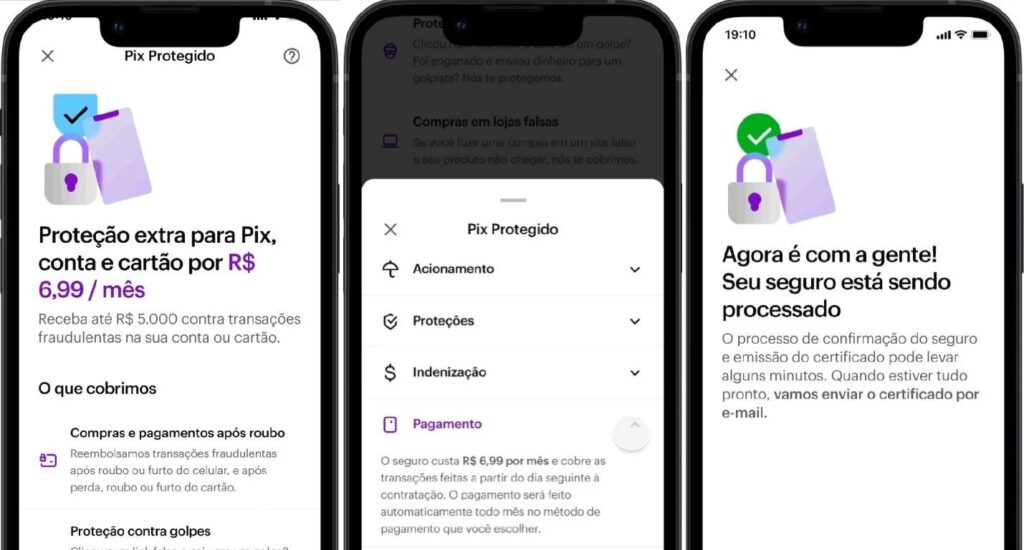 Nubank apresenta Pix Protegido, seguro mensal de R$ 6,99 contra fraudes e roubos de celular Nubank apresenta Pix Protegido, seguro mensal de R$ 6,99 contra fraudes e roubos de celular