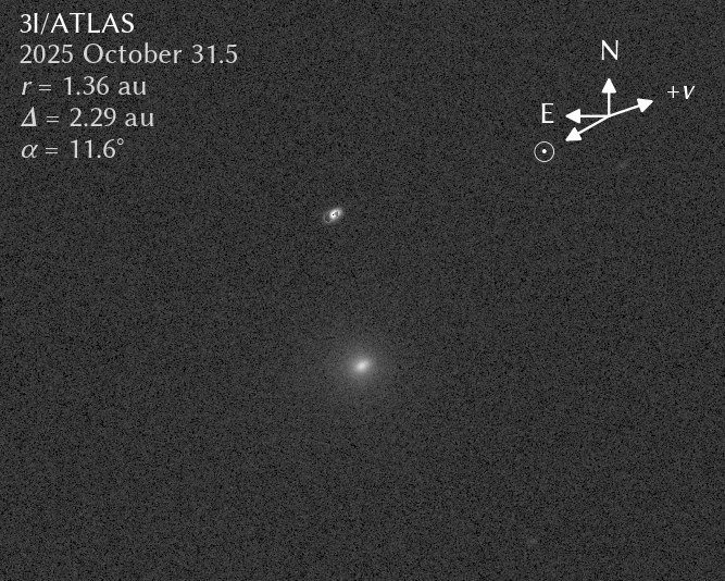 Primeira imagem do cometa interestelar 3I/ATLAS depois do periélio revela retorno ao céu noturno Primeira imagem do cometa interestelar 3I/ATLAS depois do periélio revela retorno ao céu noturno