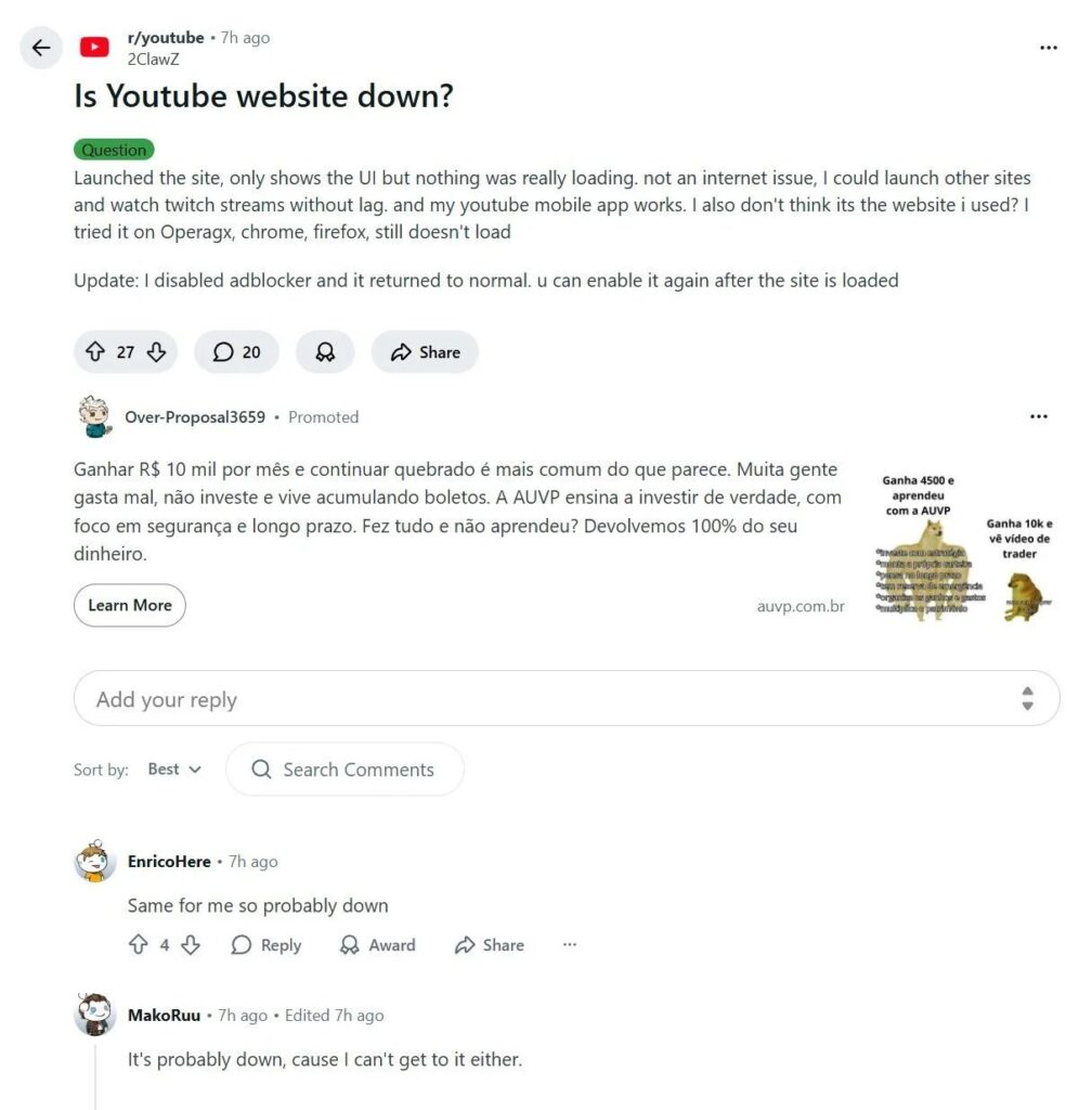 YouTube intensifica combate a adblockers e deixa de carregar interface na versão web YouTube intensifica combate a adblockers e deixa de carregar interface na versão web